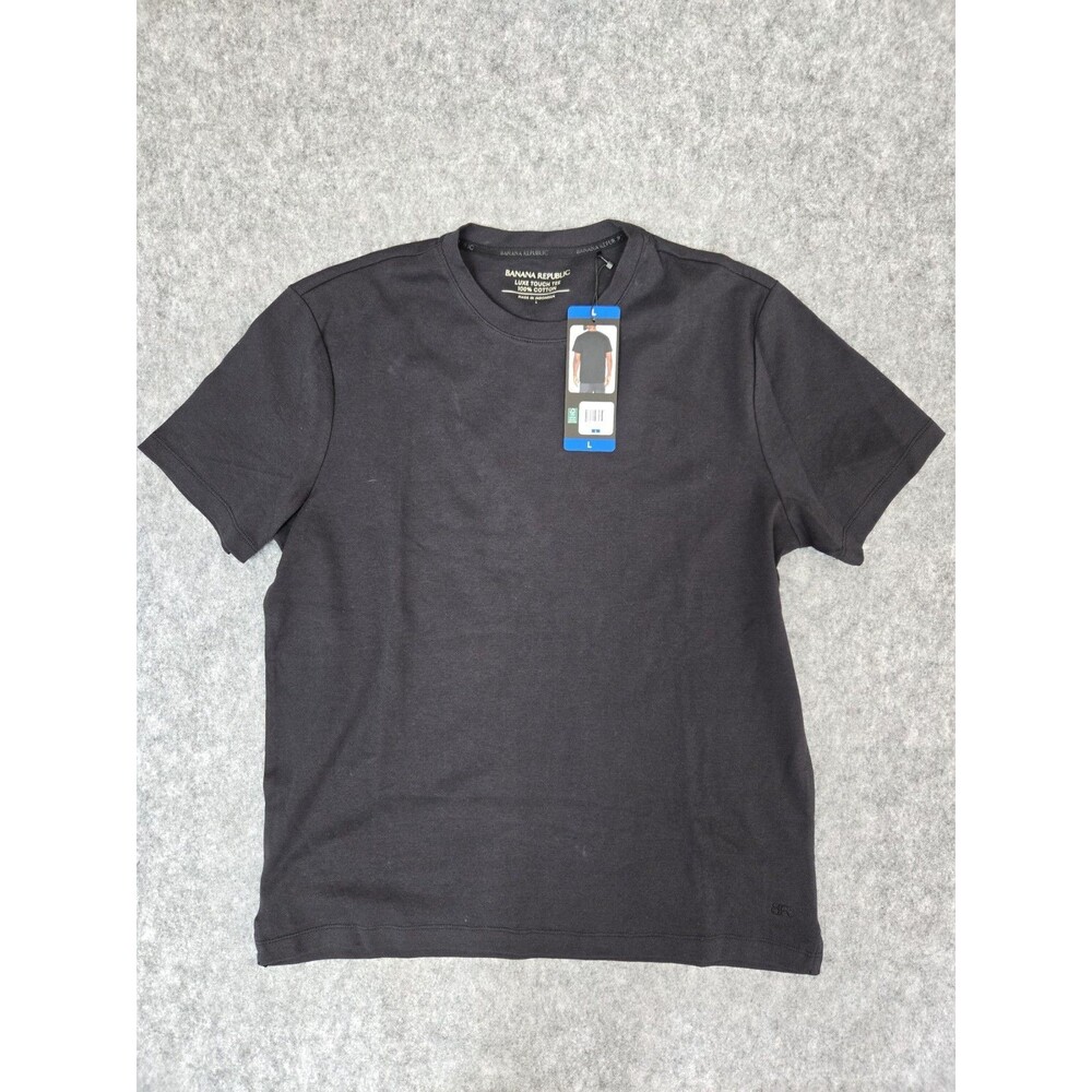 Banana Republic Luxe Touch Performance Tee Mens Large Black Cotton T-Shirt NWT
